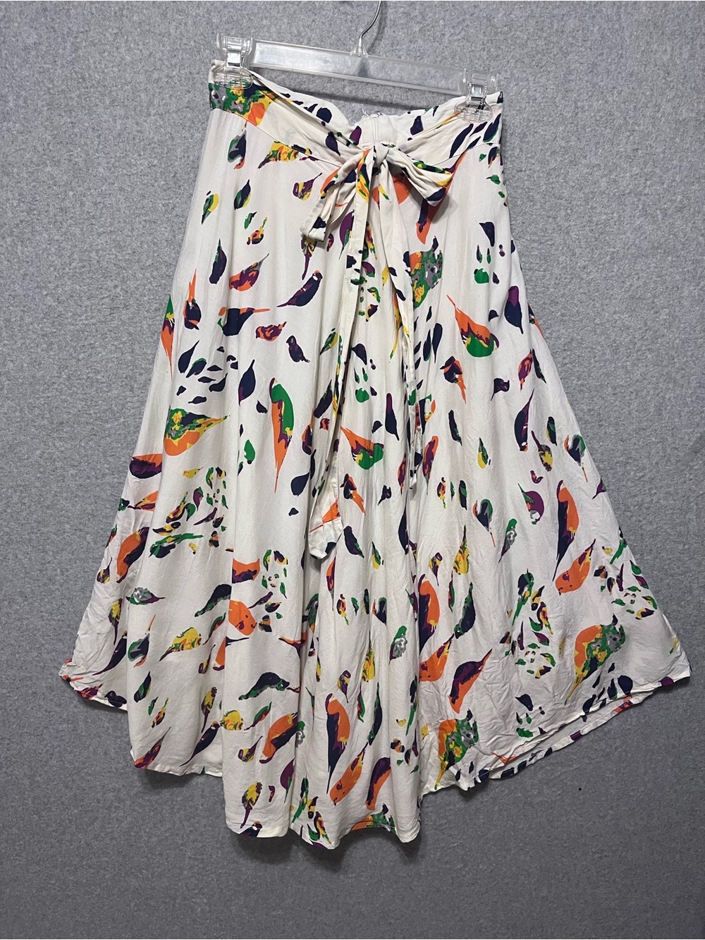 Porridge Anthropologie Midi Skirt with Multicolor bird print a-line - Picture 2 of 10